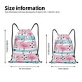 thumbnail image 4 of Bingfone Pink Striped Flamingo Drawstrings Backpacks Bags For Men Women Gym Drawstrings Bag, 4 of 9