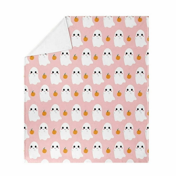 Pumpkin Pink Blanket Halloween Lightweight Throw Blanket for Women Men Soft Cozy Fleece Couch Living Room Bed Blanket Pink 130*150