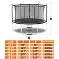 thumbnail image 5 of 8FT/10FT/14FT/16FT Trampolines with Safety Enclosure Net for Kids Adults , Outdoor Recreational Trampoline with Heavy-Duty Jumping Mat & Spring Cover Padding, Backyard Round Trampoline, Gay, 5 of 6
