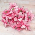 thumbnail image 5 of Paquete de 50 adornos navideños con purpurina y flores de Pascua de 5 pulgadas, flores artificiales de seda, decoración de coronas, 5 of 5