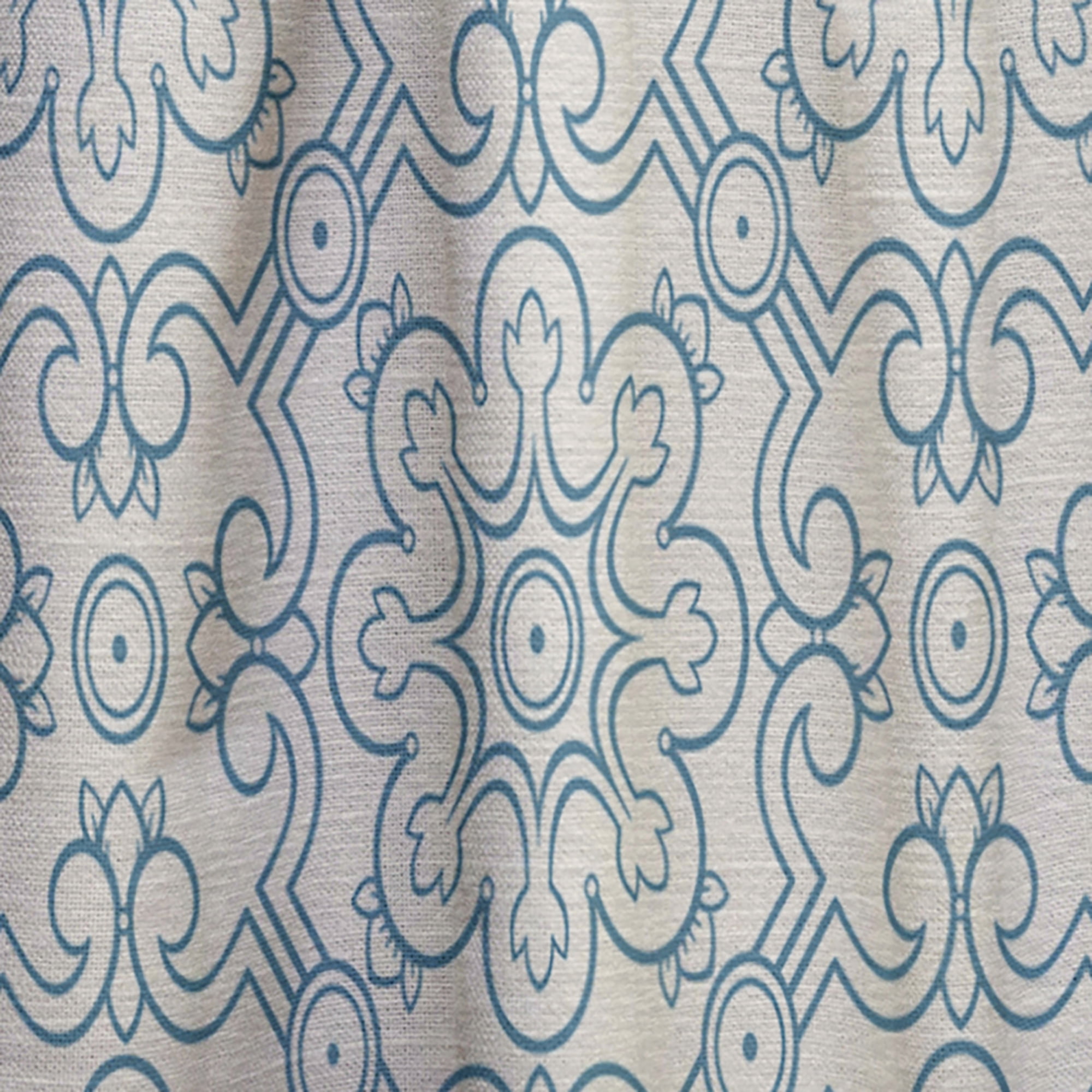 Designart 'Retro Pattern Over Floral V' Mid-Century Modern Curtain Panel