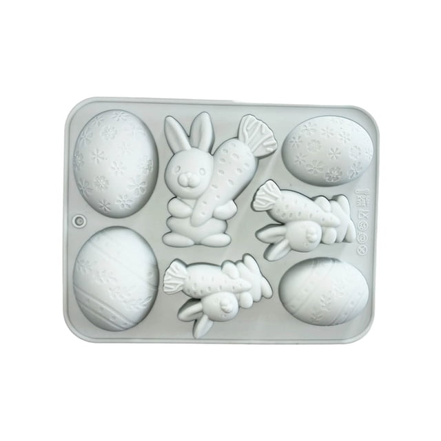 Molde de silicona de conejo de Pascua y zanahoria para hacer jabón de gelatina de chocolate DIY