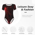 thumbnail image 4 of Hirioo Red Spider On The Web for Women's Round Neck Short-sleeved Onesie Basic Bodysuits-Small, 4 of 7