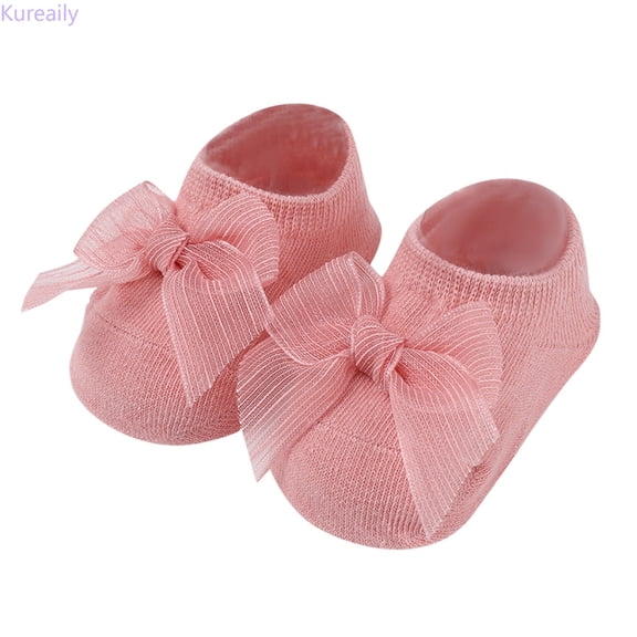 Kureaily Children Kids Girls Socks Soft Bottom Toddler Shoes Socks Princess Socks Floor Socks ,little girls school hosiery Size M ,Pink