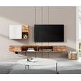 thumbnail image 2 of FITUEYES Television Stand with Storage Cabinet, Wood Brown, 70.00 x 12.00 x 7.00 Inches, 2 of 8