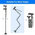 thumbnail image 5 of SupreGear Folding Cane for Adults and Seniors, Adjustable Aluminum Walking Stick with 4-Prong Base, Floral Black, 5 of 8