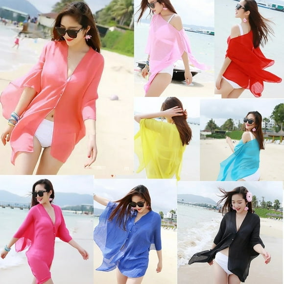 Women Sexy Chiffon Bikini Cover Up Beach Swimwear Scarf Pareo Sarong Wrap