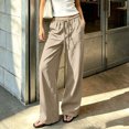 thumbnail image 3 of Bixock Women Pajamas Pants Loungewear Pants Solid Color Long Pajama Pants Straight Leg Elastic Drawstring Waist Side Pockets Soft Homewear Indoor Sleepwear Trousers Women Clothings, 3 of 5