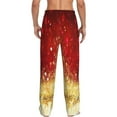 thumbnail image 3 of Daiia Men'S Red Gold Glitter Pants,Bottoms Sleep Lounge,Pajama Pants,Pj Bottoms Drawstring And Pockets-X-Large, 3 of 9