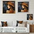 thumbnail image 4 of Designart "Red Stylish Portrait Pointillism I" Fashion Floater Framed Canvas Print, 4 of 7