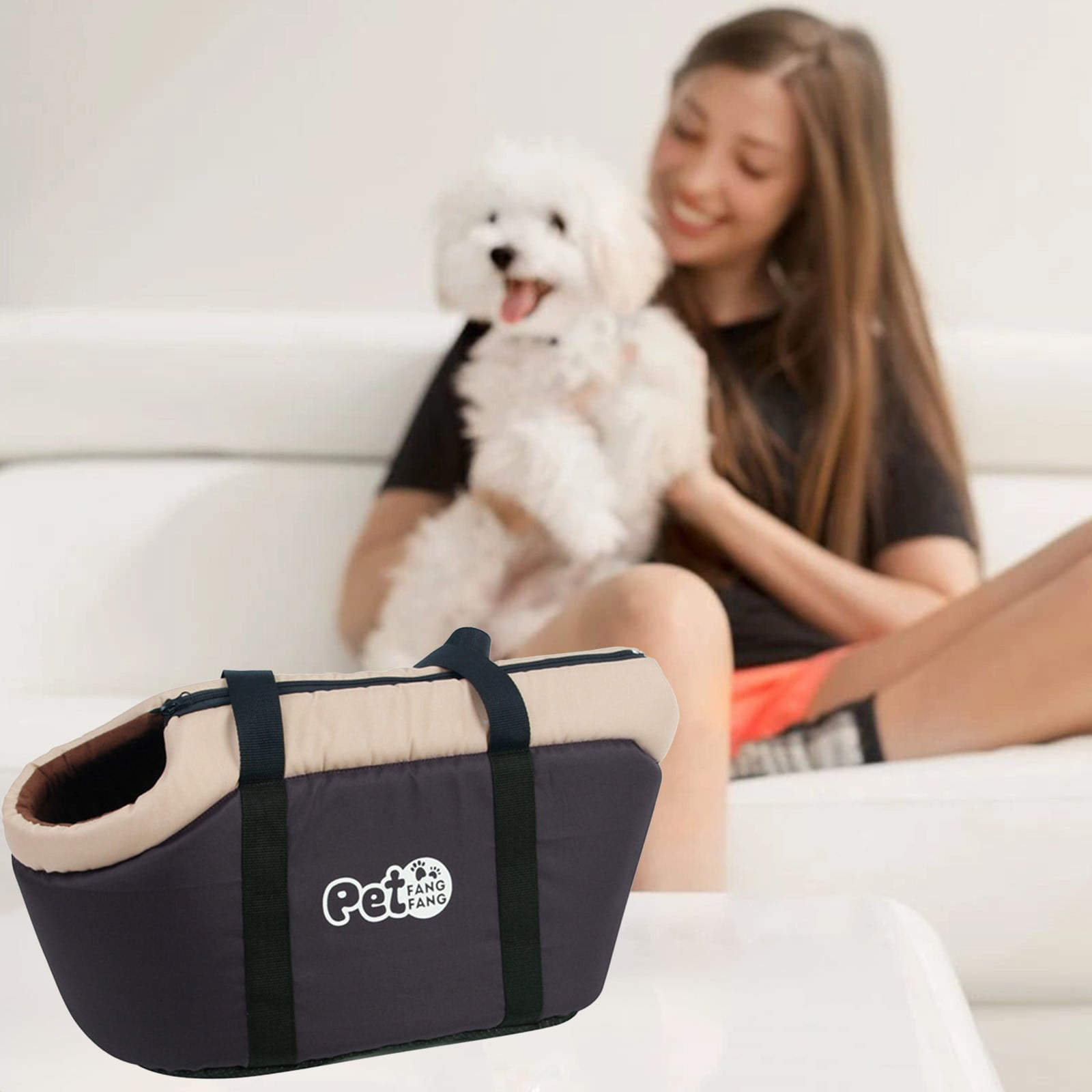 RoamHome Pet Carrier Bag for Cats & Small Dogs - Breathable Travel Handbag with Removable Cushion, Multi-Way Carry (Shoulder/Backpack/Handheld) & Non-Slip Base, for Outdoor/Vet Visits