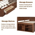 thumbnail image 5 of Bellemave Twin Size Daybed with Storage Drawers and Shelves Space-saving Wooden Daybed Frame Twin Storage Platform Bed Frame for Teens, No Box Spring Needed (Twin, Walnut), 5 of 11