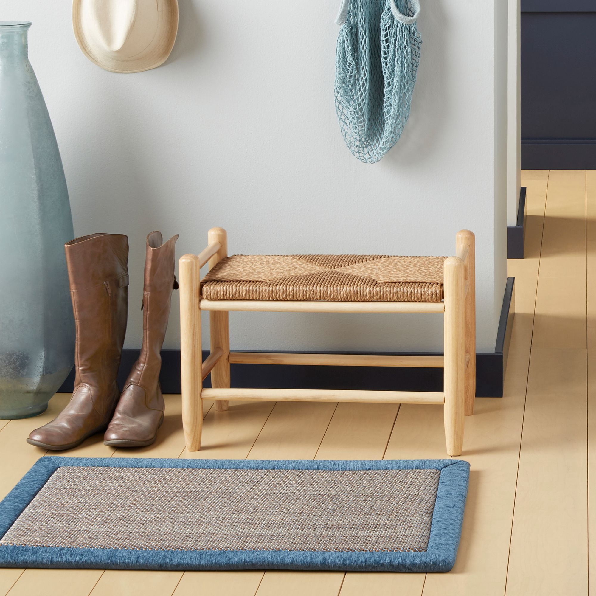 Brookstone Gentle Step Decorative Modern Textured Accent Rug, Blue, 20"x31"