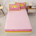 thumbnail image 4 of Homewish Initial T Softball Print Zipper Twin Comforter Sets with Fitted Sheet and 2 Pillowcases for Boys Girls,Teens Sport Baseball Ice Cream Zipper Bedding Set,4-Piece,Pink Reversible, 4 of 6