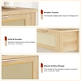 thumbnail image 3 of IdeaHouse Rattan Console Table for Entryway - 43" Boho Sofa Table with 2 Drawers & Lower Shelf, Mid-Century Modern Hallway Table, Slim Farmhouse Accent Table for Living Room, Bedroom, Home Decor, 3 of 8