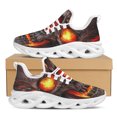 thumbnail image 1 of Zapatos planos con cordones de malla y suela suave con estampado de calavera en llamas para mujer, zapatillas antideslizantes de alta calidad para mujer., 1 of 6