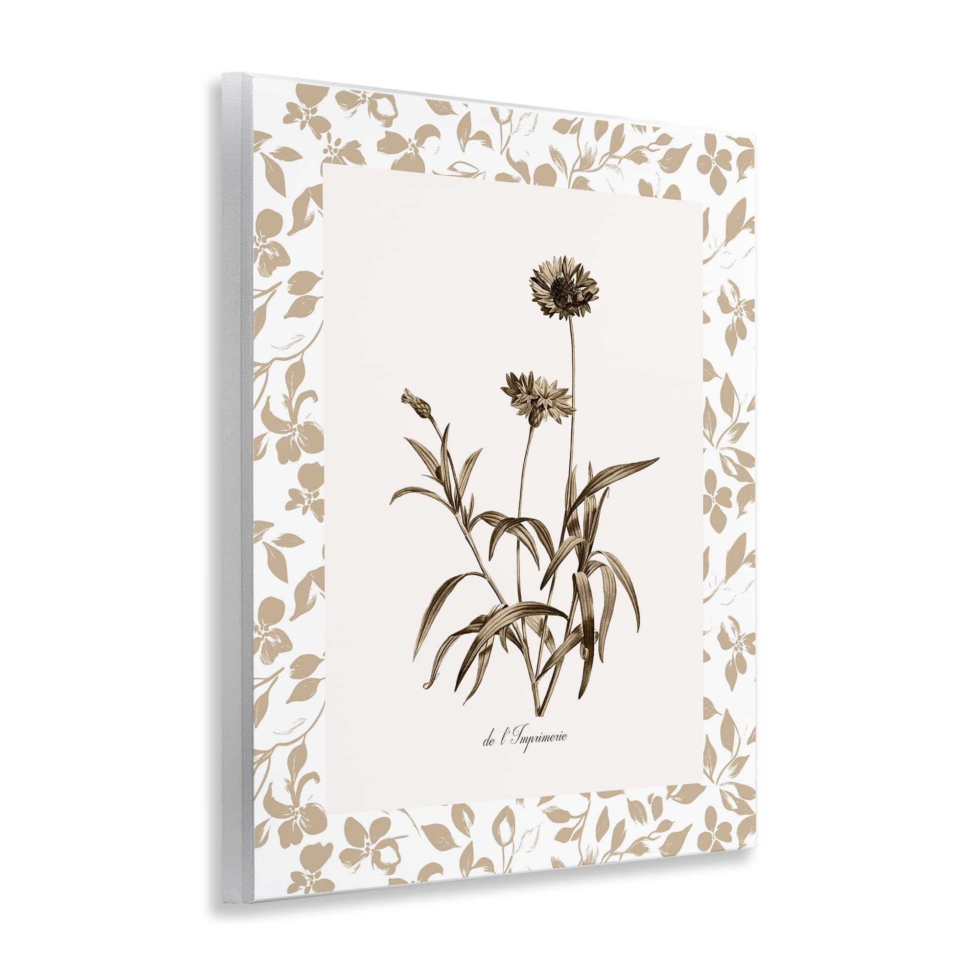 Stupell Industries Neutral Imperial Flowers Wall Plaque Art, design by Kelly Donovan