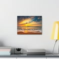 thumbnail image 6 of Beach Sunrise Over Tropical Sea Ocean Canvas Wall Art for Home Decor Ready-to-Hang, 6 of 18