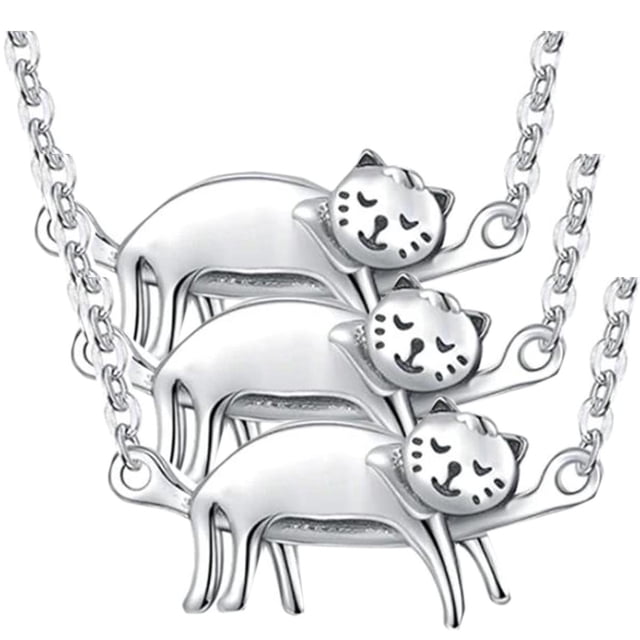 Collar con Dije de Gato High Monaco Gris MXTNG-003