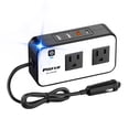 thumbnail image 1 of Inversor de corriente para coche PisFau de 200 W DC 12 V a 110 V AC con USB-C, 1 of 6