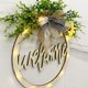 thumbnail image 4 of Gwong Decoración hogareña Carta de guirnalda impresa diseño hueco de madera de Pascua de Pascua Signo de suspensión para Pascua Gwong 21064112, 4 of 6