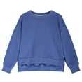 thumbnail image 2 of JUSLIO Hoodies for Girls Fall/Winter Solid Color Hoodless Sweatshirt Casual Athletic Long Sleeve Tops Sweatshirts Blue(13 Years）, 2 of 6