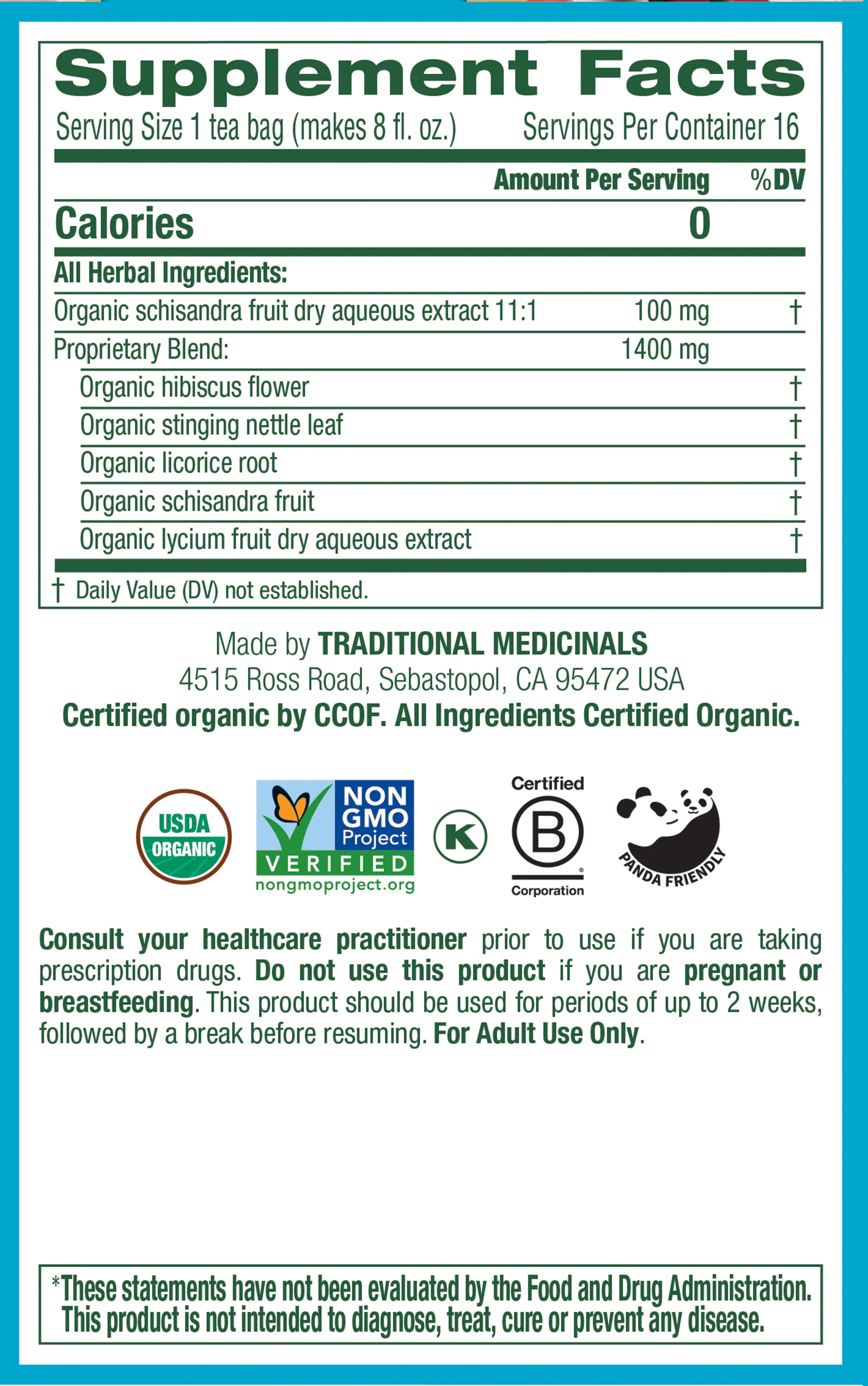 (4 pack) Traditional Medicinals Everyday Detox , Organic Tea Bags, 16 Count