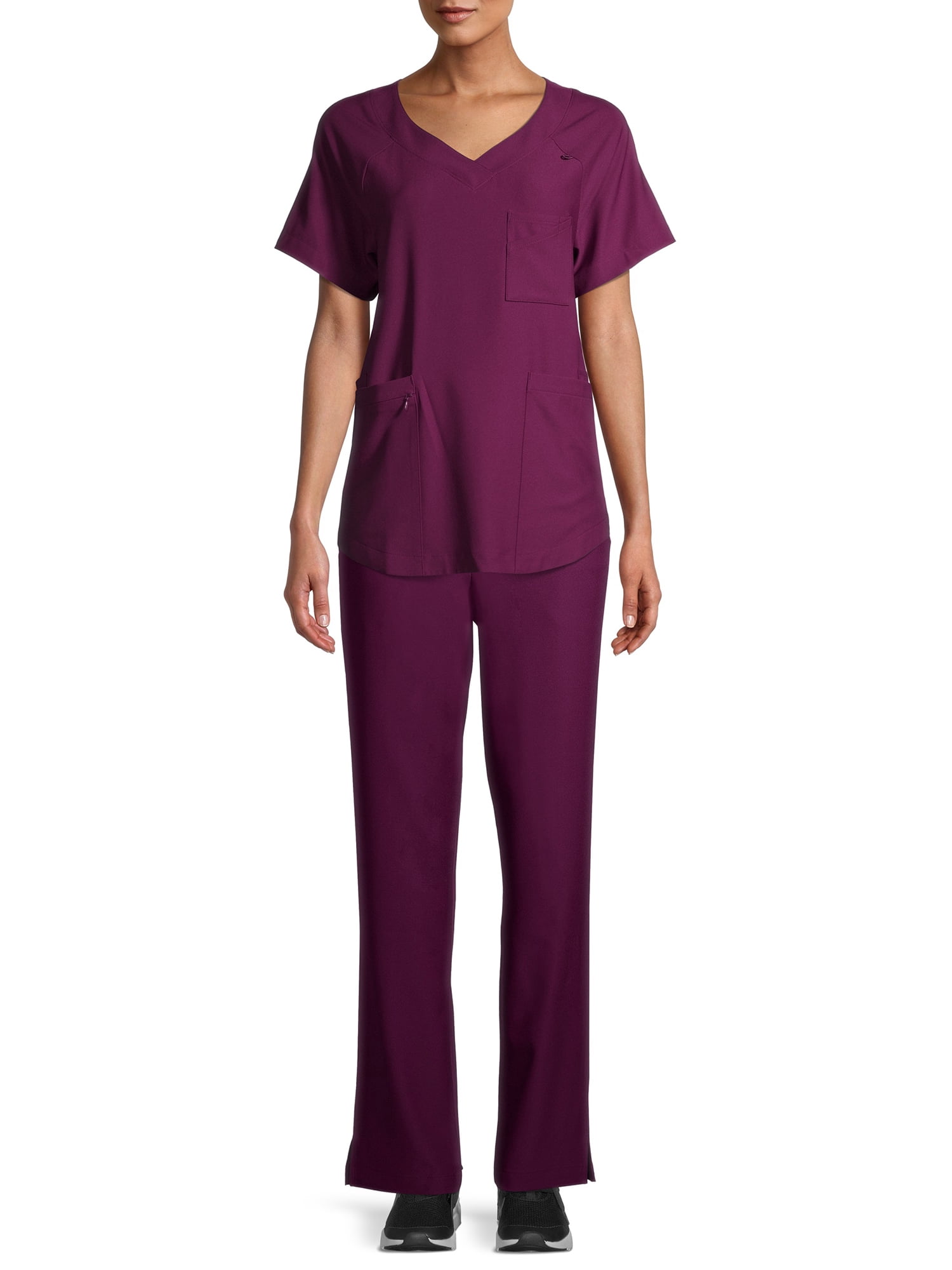 ClimateRight by Cuddl Duds Modern Fit Straight-Leg Flat Front Scrub Pant (Women's and Women's Plus), 1 Count, 1 Pack