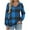 Blue1, variant on HAiming Womens Long Sleeve Plaid Shirt V Neck Pullover Casual Tops Blouse Fall Winter Trendy Clothes