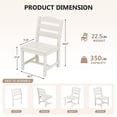 thumbnail image 4 of KINGYES 8-Piece HDPE Outdoor Dining Set for 6, Square Patio Table & Armless Chairs with Umbrella Hole, All-Weather Patio Dining Set for Backyard, Garden, Lawn & Poolside, White, 4 of 8