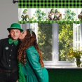 thumbnail image 5 of St. Patrick''s Day Window Valance March Lucky Shamrock Buffalo Green Plaid Gnomes Straw Wealth Money Love Symbol Bedroom Kitchen Dining Room Window Decoration 54x18 Inches, 5 of 6