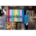 thumbnail image 4 of Startonight Canvas Wall Art Abstract - Multi Colored Cityscape Rainbow Painting - Large Framed 32" x 48", 4 of 6