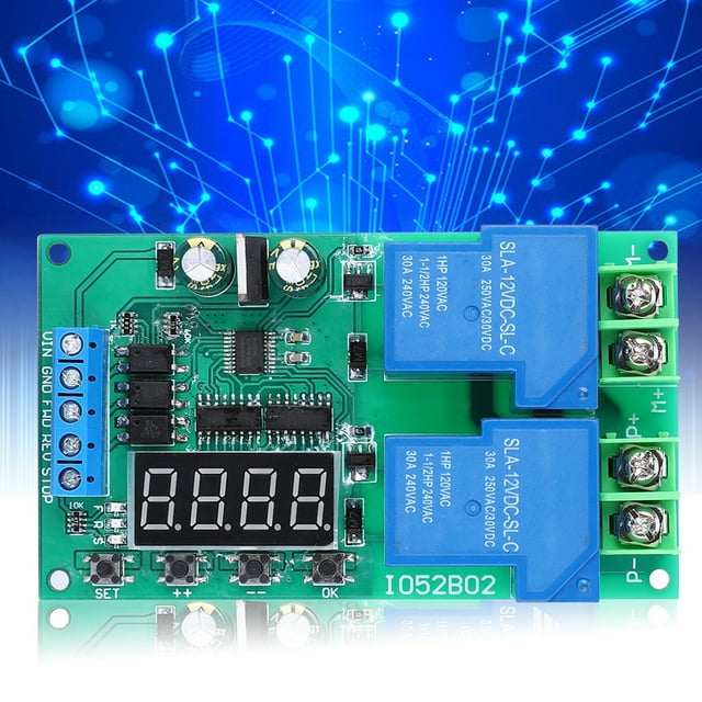 Controlador de marcha adelante y atrás de motor multifunción 30A12V Interruptor de límite de retardo de arranque y parada Relé