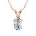 thumbnail image 2 of Lab Grown Diamond Pendant Necklace For Women | 2 Carat IGI Certified Oval Shape FG-VS | Solitaire Pendant Necklace 14K Rose Gold | Quartze Split Bail, 2 of 8