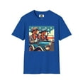 thumbnail image 3 of Mr and Mrs Basset Hounds Olde Timey Pop Art Unisex Softstyle T-Shirt, 3 of 11