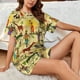 thumbnail image 4 of Balery Ethnic African Conjunto de Pijama para Mujer con Estampado, Dos Piezas de Manga Corta y Shorts, Ropa de Dormir Suave con Cuello Redondo y Bolsillos-XX-Large, 4 of 6