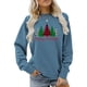 thumbnail image 1 of Camisas de Navidad para mujer, cuello redondo, patrón de árbol, fibra de poliéster suave, camiseta de manga larga para mujer, para fiesta, oficina, 1 of 5