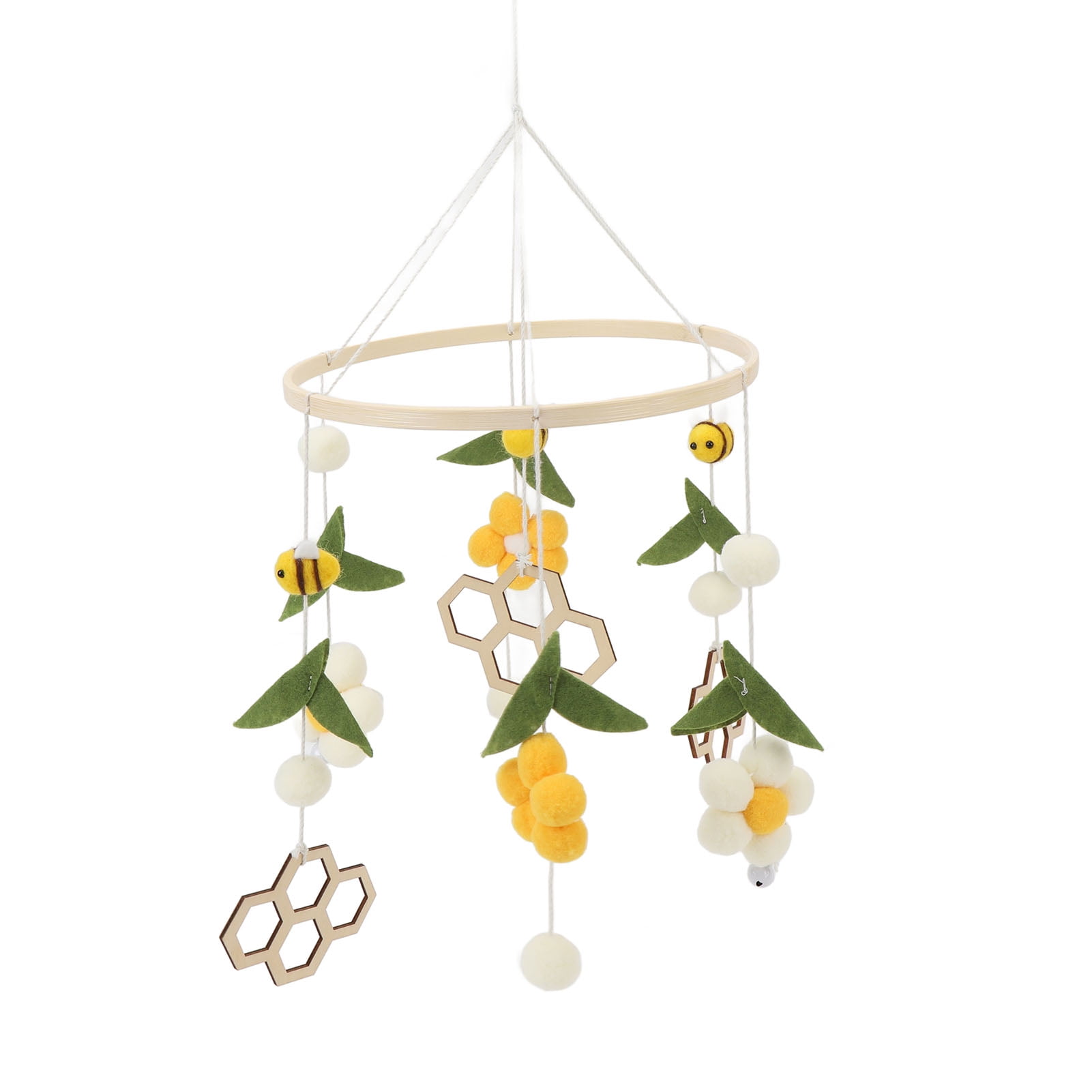 Suodoka Baby Crib Mobiles Toys Bee Flower Nursery Decor Soothing Hanging Toy for Infant Bedroom (9.45 in / 24 cm)