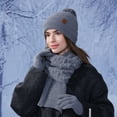 thumbnail image 2 of Scarfs for Women Winter Clothing for Women Hat Scarf And Glove Set Fashionable Outdoor Baby Warm Three Piece Set, 2 of 8