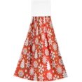 thumbnail image 2 of SKYSONIC 2 PCS Christmas White Snowflakes Red Hand Towels with Hanging Loop for Bathroom and Kitchen, Hanging Band Towel - Kitchen Dish Cloth and Bathroom Hand Towels Set , 12"x17", 2 of 6