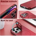 thumbnail image 3 of HAHDAXIA Étui iPhone 15 Pro Compatible avec MagSafe, avec Protection de Caméra, Fenêtre et Béquille, Étui Magnétique avec Protecteur d'Écran pour iPhone 15 Pro (Rouge), 3 of 7