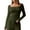 Army Green, variant on EchfiProm Womens Tops Army Green Basic T-Shirts Slim Fall Pullover Square Neck Solid Long Sleeve for Women