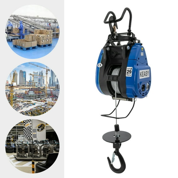 ChicHomey 250kg Lifting Capacity Electric Winch with 1300W Power, 98.43ft Steel Wire, Wireless Remote Control for Safe, Efficient Lifting Tasks