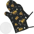 thumbnail image 3 of Funny Halloween Decor Witch Print Oven Mitts and Pot Holders Sets 4 Piece Set Kitchen Women Men Cooking Baking Microwave Heat Resistant, 3 of 6
