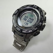 Casio Mens PRO TREK Atomic Solar Triple Sensor Watch, Titanium Band
