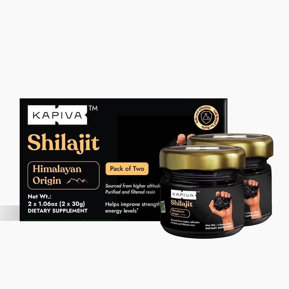 Kapiva Himalayan Shilajit Resin 30g | Pack of 2 |  120 Days Supply | 70% Fulvic Acid, 80+ Minerals, Energy & Vitality Support