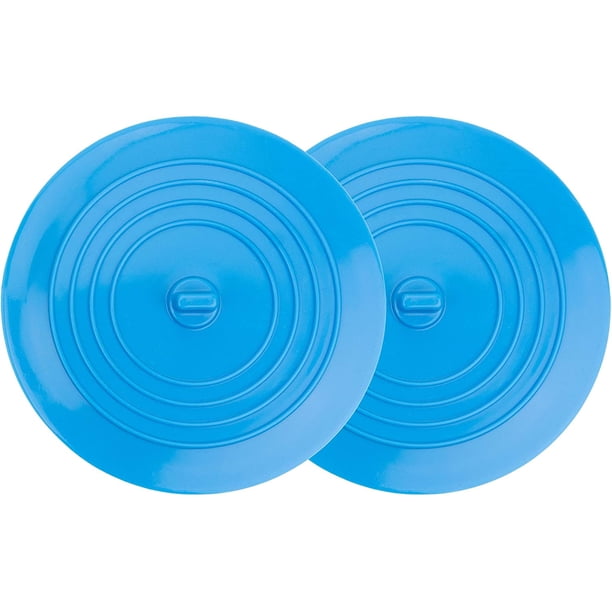 Tapón de drenaje de silicona para baño, ducha y fregadero de cocina, tapón extraíble, evita que el agua fluya, 15 cm de diámetro, para orificios de drenaje de hasta 120 mm, 2 x azul, ZefeiWu 8390613824264