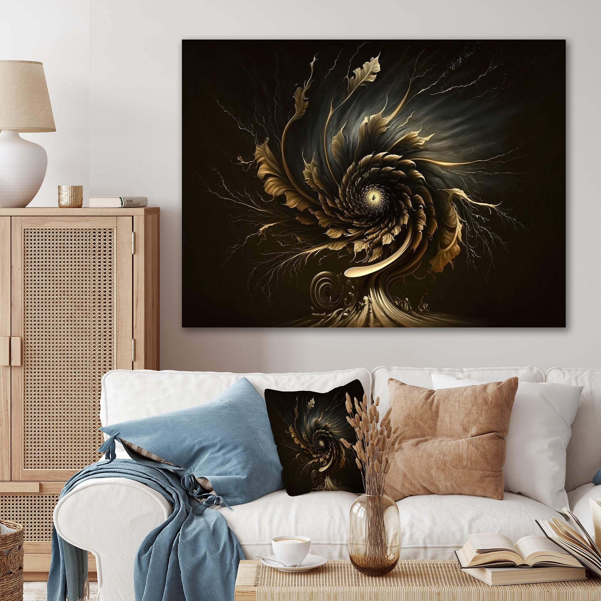 Designart A Black And Gold Expression II Canvas Wall Art