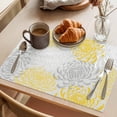 thumbnail image 3 of Floral Pattern Placemats Set of 2, Outline White Yellow Chrysanthemum Graphic Non-Slip Place Mats Washable Table Mats for Kitchen Dining Table Decorations Indoor/Outdoor, 3 of 9
