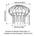 thumbnail image 2 of TOP-MAX 4PCS Stainless Steel Gutter Downspout Guard Roof Downspout Leaf Filter for Gutters Protection Guards Silver, 2 of 8